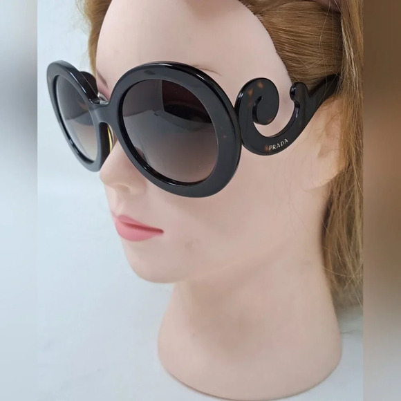 NWT Prada Women's Baroque Sunglasses Tortoise Round SPR 27N 2AU-6S1 55-22-135 - Picture 3 of 16